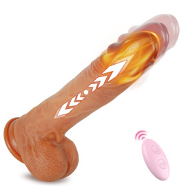SuperLove Realistic Thrusting & Heating 3in1 Silicone Dildo with Remote Flesh
