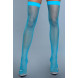 Be Wicked Nylon Fishnet Thigh Highs Turquoise