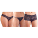 Cottelli Crotchless Panties, Briefs and String Set 2310279 Black